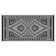 Outdoor Area Rug | Black & White Patchwork | Giant 9x18 Beach Rug Straw