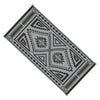 Outdoor Area Rug | Black & White Patchwork | Giant 9x18 Beach Rug Straw