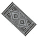 Outdoor Area Rug | Black & White Patchwork | Giant 9x18 Beach Rug Straw