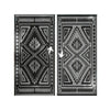 Outdoor Area Rug | Black & White Patchwork | Giant 9x18 Beach Rug Straw