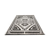 Outdoor Area Rug | Black & White Patchwork | Giant 9x18 Beach Rug Straw