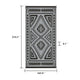 Outdoor Area Rug | Black & White Patchwork | Giant 9x18 Beach Rug Straw