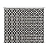 Outdoor Area Rug | Black & White Moroccan Diamond Picnic Motif | Large 8x10