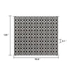 Outdoor Area Rug | Black & White Moroccan Diamond Picnic Motif | Large 8x10