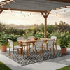 Outdoor Area Rug | Black & White Moroccan Diamond Picnic Motif | Large 8x10