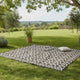 Outdoor Area Rug | Black & White Moroccan Diamond Picnic Motif | Large 8x10