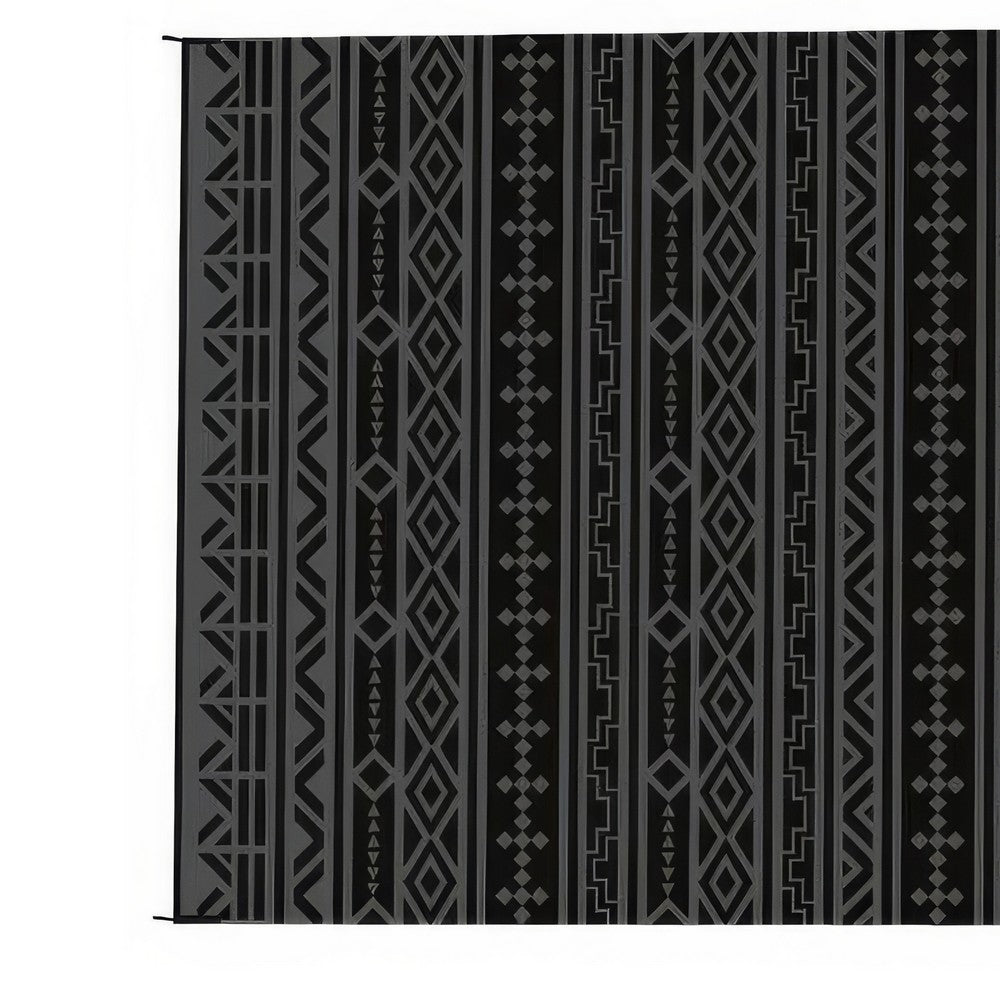 Viva XL Outdoor Area Rug | Black & Gray Geometric| Picnic Giant 9x18