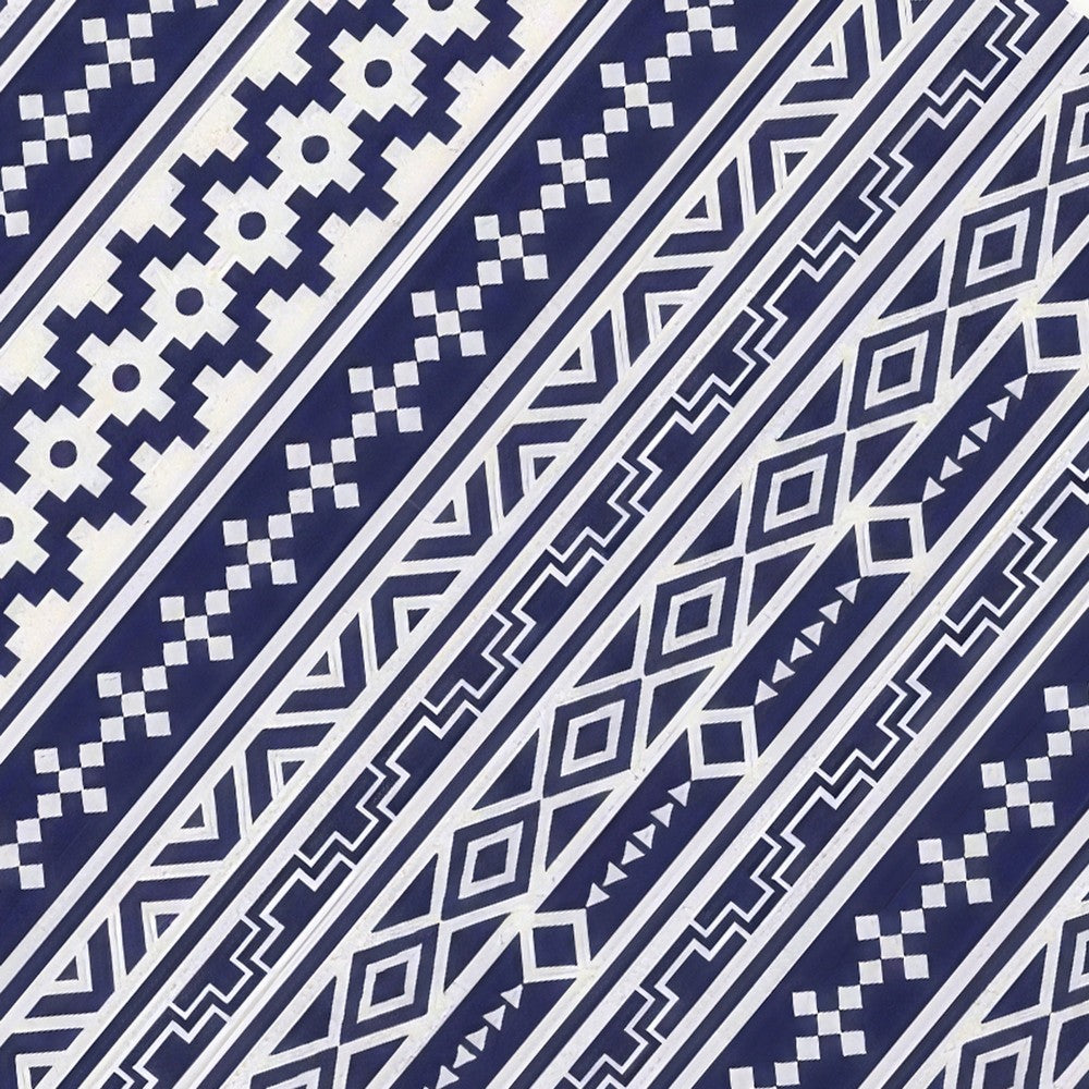 Viva Outdoor Area Rug | White & Blue Geometric Wall | Picnic Giant 9x18