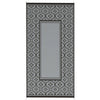 Outdoor Area Rug | Black & Gray Gourd Border | 9x18 Faux Straw Material