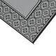 Outdoor Area Rug | Black & Gray Gourd Border | 9x18 Faux Straw Material
