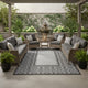 Outdoor Area Rug | Black & Gray Gourd Border | 9x18 Faux Straw Material