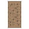 Outdoor Area Rug | Black & Brown Rhombus Design | 9x18 Faux Straw Material
