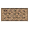 Outdoor Area Rug | Black & Brown Rhombus Design | 9x18 Faux Straw Material