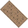 Outdoor Area Rug | Black & Brown Rhombus Design | 9x18 Faux Straw Material