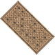 Outdoor Area Rug | Black & Brown Rhombus Design | 9x18 Faux Straw Material