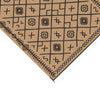 Outdoor Area Rug | Black & Brown Rhombus Design | 9x18 Faux Straw Material