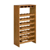 Sana Wine Rack | 7 Tiers with 4 Holders & Stemware | Oak Brown 48"