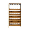 Sana Wine Rack | 7 Tiers with 4 Holders & Stemware | Oak Brown 48"