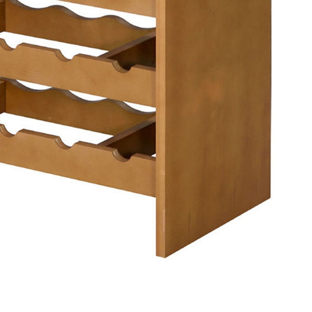 Sana Wine Rack | 7 Tiers with 4 Holders & Stemware | Oak Brown 48"