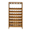 Sana Wine Rack | 7 Tiers with 4 Holders & Stemware | Oak Brown 48"