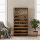 Sana Wine Rack | 7 Tiers with 4 Holders & Stemware | Oak Brown 48"