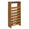 Sana Wine Rack | 7 Tier Design with Built-In 4 Stemware | Oak Brown 49"