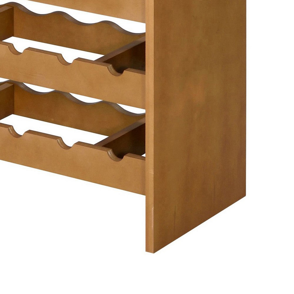 Sana Wine Rack | 7 Tier Design with Built-In 4 Stemware | Oak Brown 49"