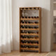 Sana Wine Rack | 7 Tier Design with Built-In 4 Stemware | Oak Brown 49"