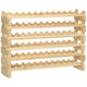 6 Tier Wine Rack | Modular 72-Bottle Holder | 45" Natural Brown Wood