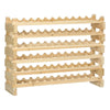 6 Tier Wine Rack | Modular 72-Bottle Holder | 45" Natural Brown Wood