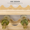 6 Tier Wine Rack | Modular 72-Bottle Holder | 45" Natural Brown Wood