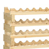 6 Tier Wine Rack | Modular 72-Bottle Holder | 45" Natural Brown Wood