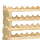 6 Tier Wine Rack | Modular 72-Bottle Holder | 45" Natural Brown Wood
