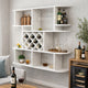 Wall Mounted Bar Wine Rack with Holder & Shelves | 3-Tier | 47" White