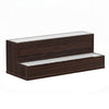 Rahy Bar Display Shelf w LED & Music | 2 Step Design | 20" Walnut Brown