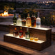 Rahy Bar Display Shelf w LED & Music | 2 Step Design | 20" Walnut Brown