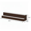 Rahy Bar Display Shelf w LED & Music | 2 Tier Design | 37" Walnut Brown