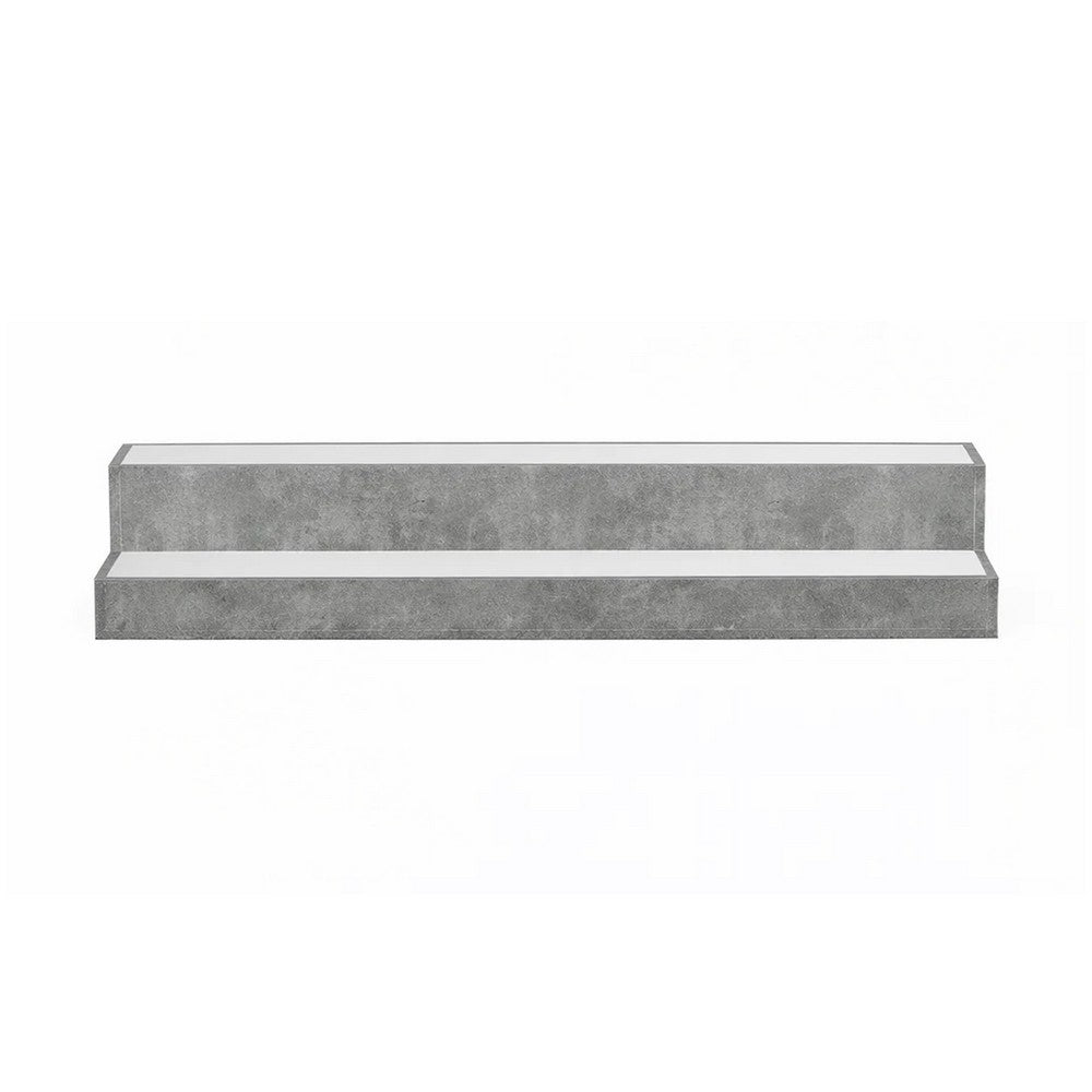 Rahy Bottle Display Shelf with LED & Music | 2 Tiers | 37" Gray Wood