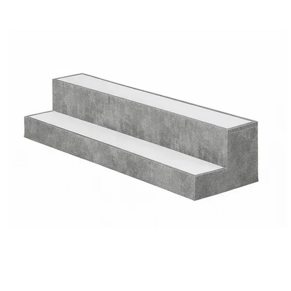 Rahy Bottle Display Shelf with LED & Music | 2 Tiers | 37" Gray Wood
