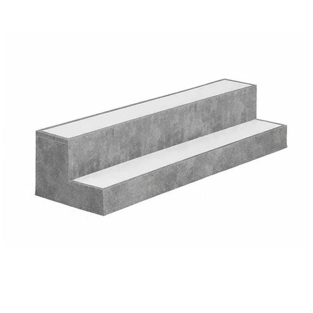 Rahy Bottle Display Shelf with LED & Music | 2 Tiers | 37" Gray Wood