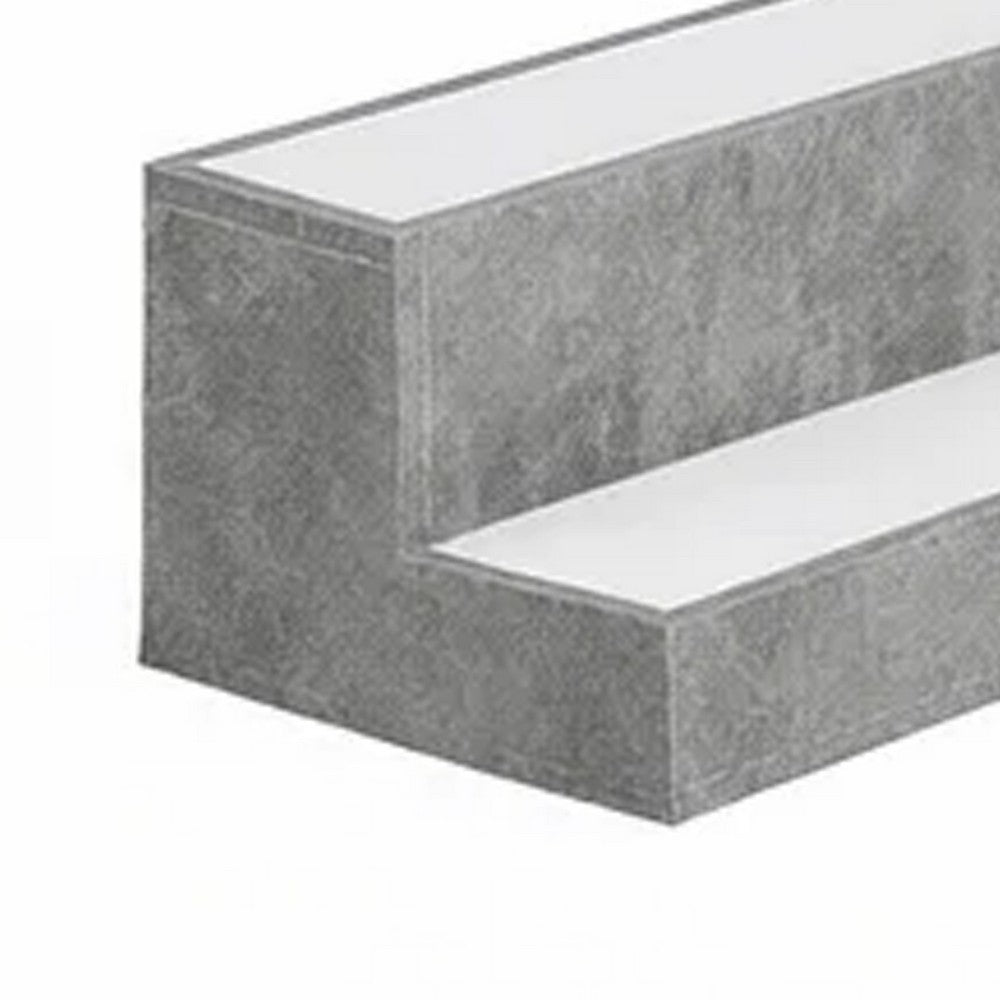 Rahy Bottle Display Shelf with LED & Music | 2 Tiers | 37" Gray Wood