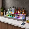 Rahy Bottle Display Shelf with LED & Music | 2 Tiers | 37" Gray Wood