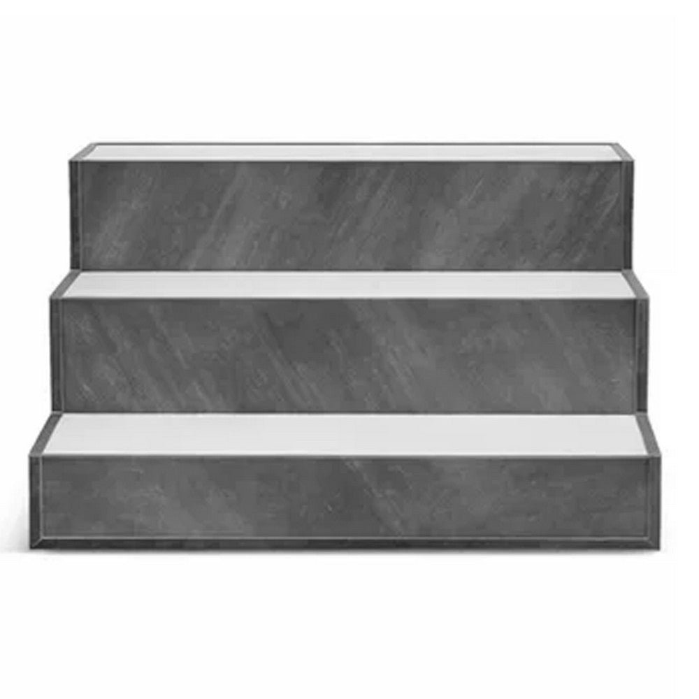 Rahy Bottle Display Shelf with LED & Music | 3 Tiers | 24" Gray Wood