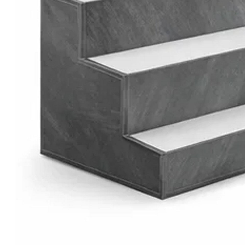 Rahy Bottle Display Shelf with LED & Music | 3 Tiers | 24" Gray Wood