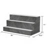Rahy Bottle Display Shelf with LED & Music | 3 Tiers | 24" Gray Wood
