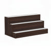 Rahy Bar Display Shelf w LED & Music | 3 Tier Design | 24" Walnut Brown