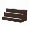 Rahy Bar Display Shelf w LED & Music | 3 Tier Design | 24" Walnut Brown