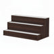 Rahy Bar Display Shelf w LED & Music | 3 Tier Design | 24" Walnut Brown