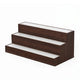 Rahy Bar Display Shelf w LED & Music | 3 Tier Design | 24" Walnut Brown
