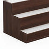 Rahy Bar Display Shelf w LED & Music | 3 Tier Design | 24" Walnut Brown